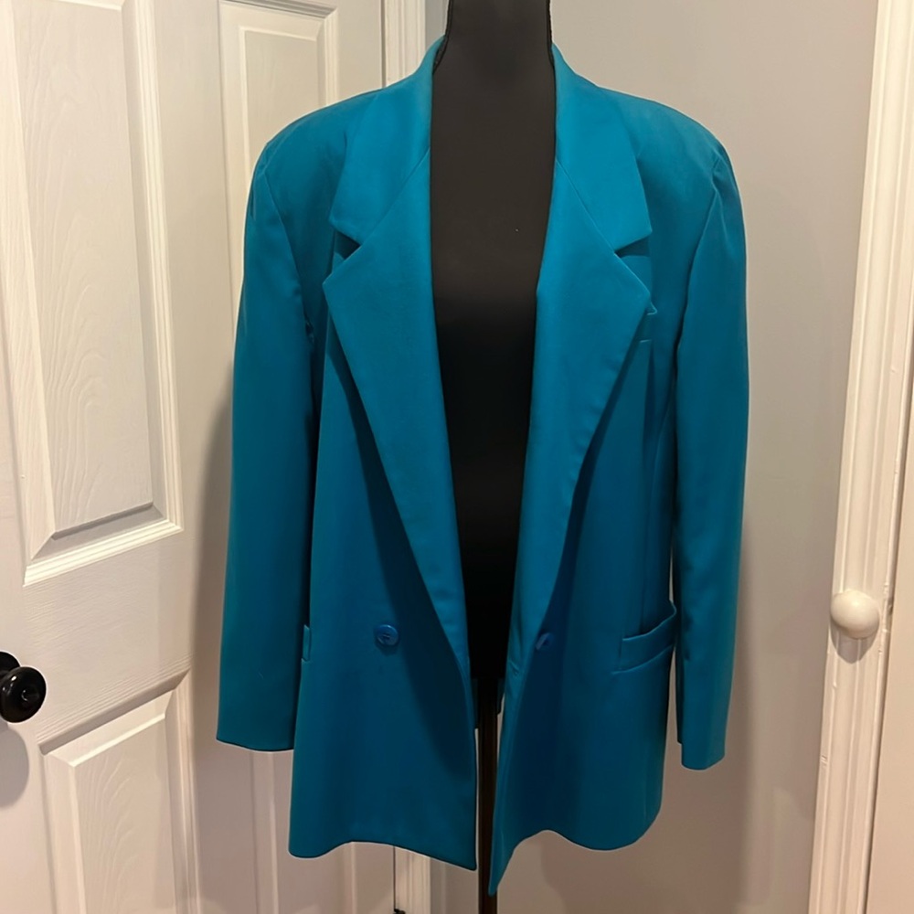 Vintage Dior Teal Blue Blazer and Skirt suite